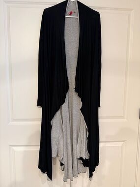 Women’s 5/48 Brand Two-Tone Reversible Draped Open Waterfall Cardigan